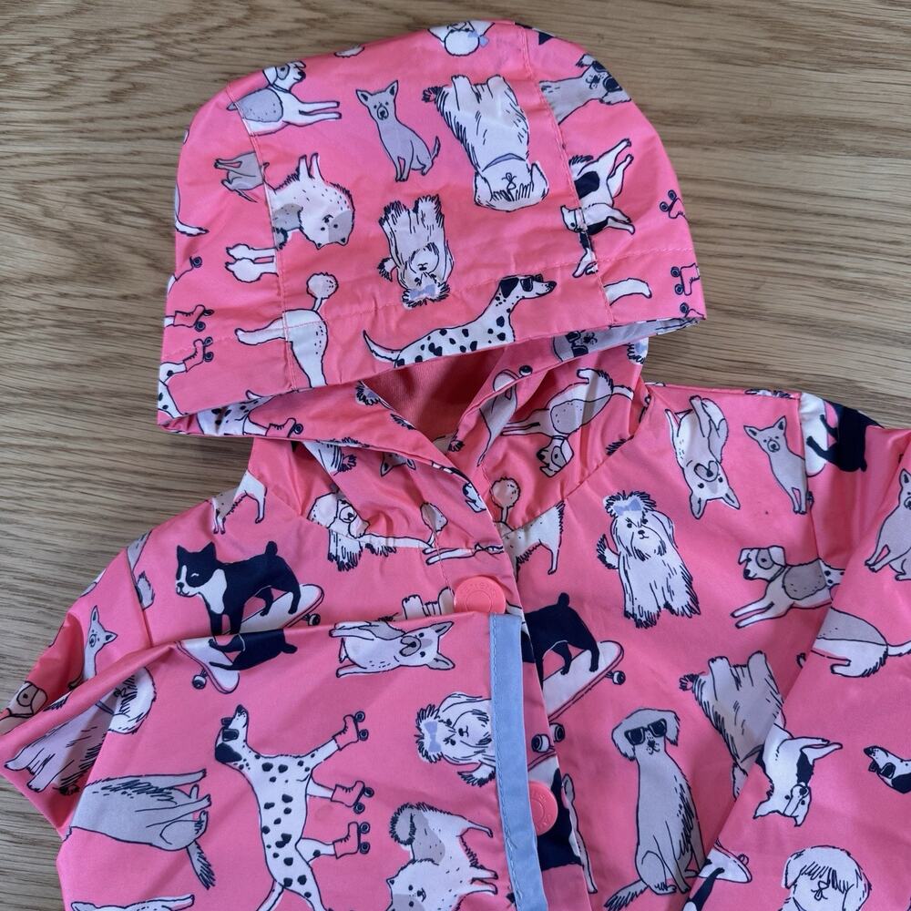 Carter’s Baby Girls 12M Pink Dog Print Hooded Rain Jacket Puppy Windbreaker